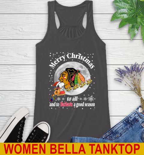 Chicago Blackhawks Merry Christmas To All And To Blackhawks A Good Season NHL Hockey Sports Racerback Tank 10
