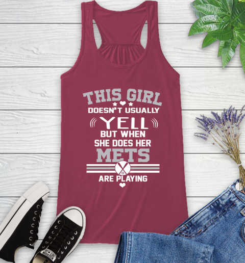 New York Mets MLB Baseball I Yell When My Team Is Playing Racerback Tank 7