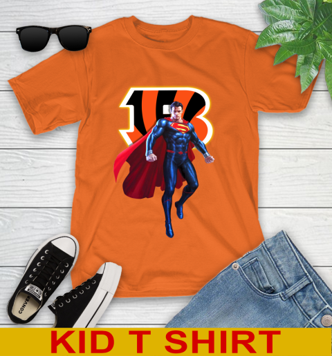 NFL Superman DC Sports Football Cincinnati Bengals Youth T Shirt