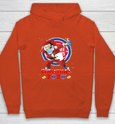 Detroit Pistons Funny Santa Claus Dabbing Christmas 2020 NBA Youth Hoodie 3