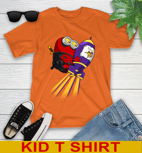 NFL Football Minnesota Vikings Deadpool Minion Marvel Shirt Youth T-Shirt 8
