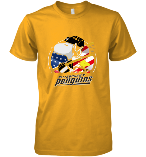 Pittsburg Peguins Ice Hockey Snoopy And Woodstock NHL Premium Men's T-Shirt