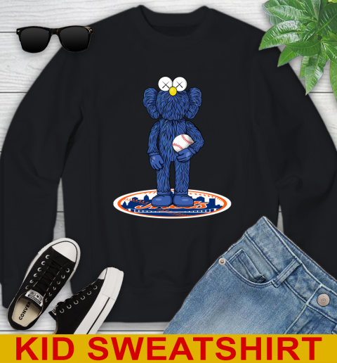 MLB Baseball New York Mets Kaws Bff Blue Figure Shirt Youth Sweatshirt 2