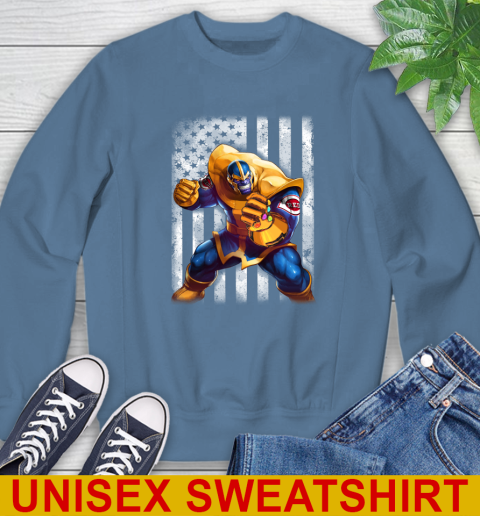 MLB Baseball Cincinnati Reds Thanos Marvel American Flag Shirt Sweatshirt 10
