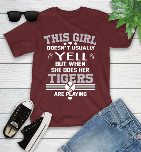 Detroit Tigers MLB Baseball I Yell When My Team Is Playing Youth T-Shirt 14