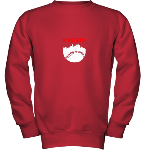 to44 retro minnesota baseball minneapolis cityscape vintage shirt youth sweatshirt 47 front red