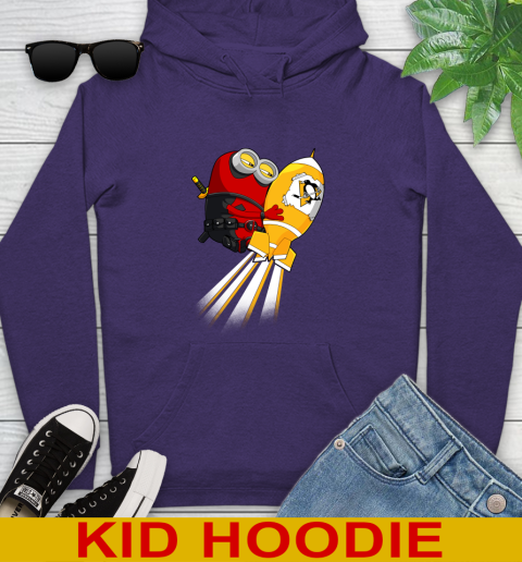 NHL Hockey Pittsburgh Penguins Deadpool Minion Marvel Shirt Youth Hoodie 5