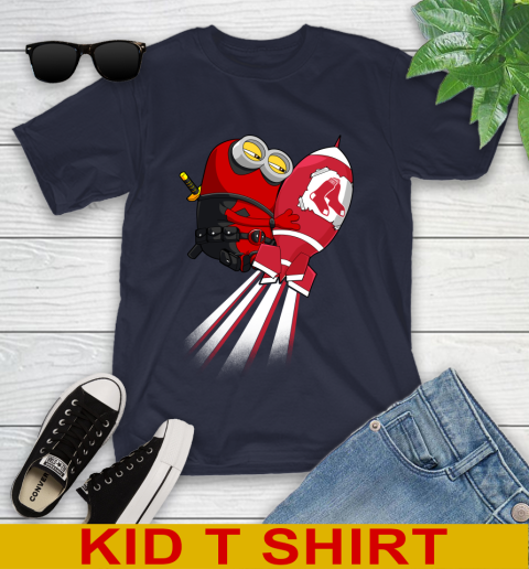 MLB Baseball Boston Red Sox Deadpool Minion Marvel Shirt Youth T-Shirt 2