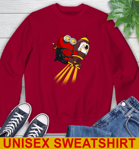 NFL Football Washington Redskins Deadpool Minion Marvel Shirt Sweatshirt 9