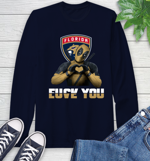 NHL Florida Panthers Deadpool Love You Fuck You Hockey Sports Long Sleeve T-Shirt 3