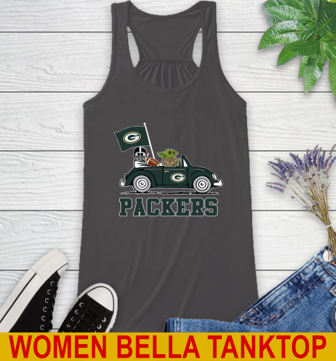 NFL Football Green Bay Packers Darth Vader Baby Yoda Driving Star Wars Shirt Racerback Tank 12