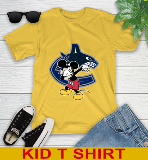 Vancouver Canucks NHL Hockey Dabbing Mickey Disney Sports Youth T-Shirt 8