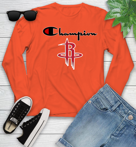 NBA Basketball Houston Rockets Champion Shirt Youth Long Sleeve 2