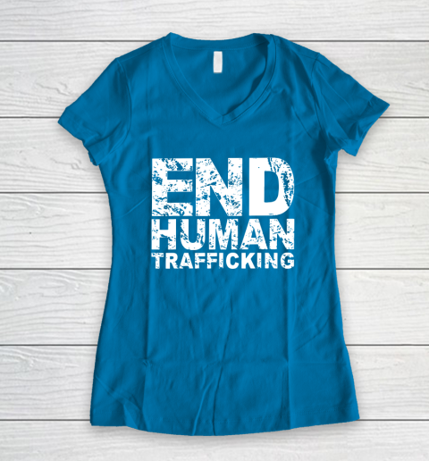 End Human Trafficking Shirt Women's V-Neck T-Shirt 5