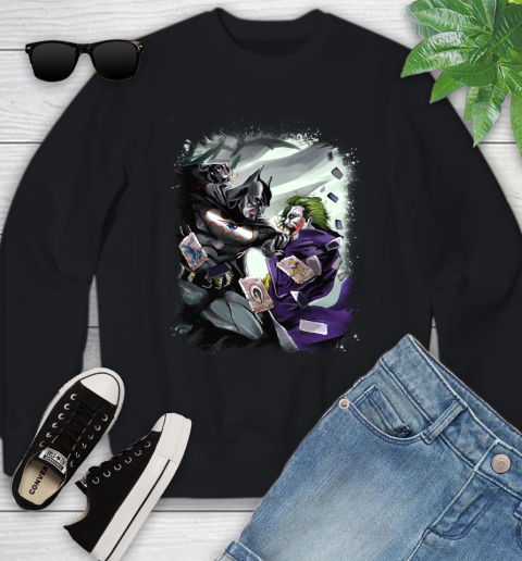 New England Patriots NFL Football Batman Fighting Joker DC Comics Youth Sweatshirt 2