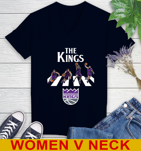 NBA Basketball Sacramento Kings The Beatles Rock Band Shirt Women's V-Neck T-Shirt 2