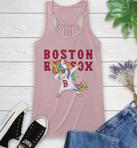 Boston Red Sox MLB Baseball Funny Unicorn Dabbing Sports Racerback Tank 11