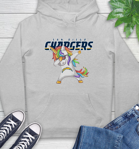 Los Angeles Chargers NFL Football Funny Unicorn Dabbing Sports Hoodie 6