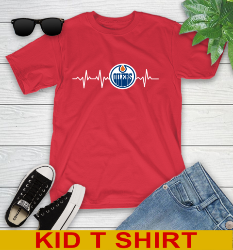 Edmonton Oilers NHL Hockey Heart Beat Shirt Youth T-Shirt 11
