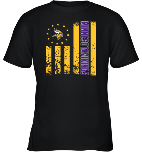 NFL Minnesota Vikings American Flag Youth T-Shirt - Rookbrand