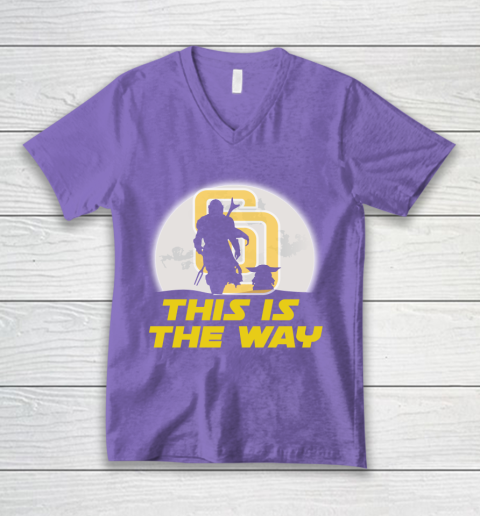 San Diego Padres MLB Baseball Star Wars Yoda And Mandalorian This Is The Way V-Neck T-Shirt 8