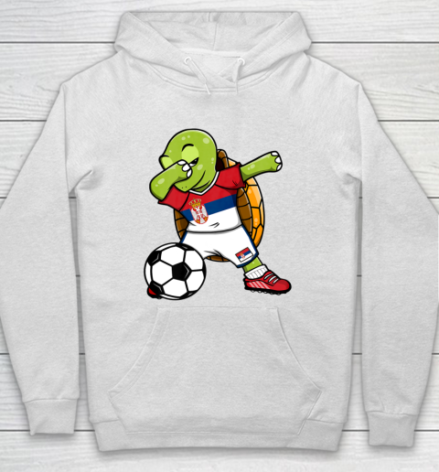 Dabbing Turtle Serbia Soccer Fans Jersey Serbian Football Hoodie