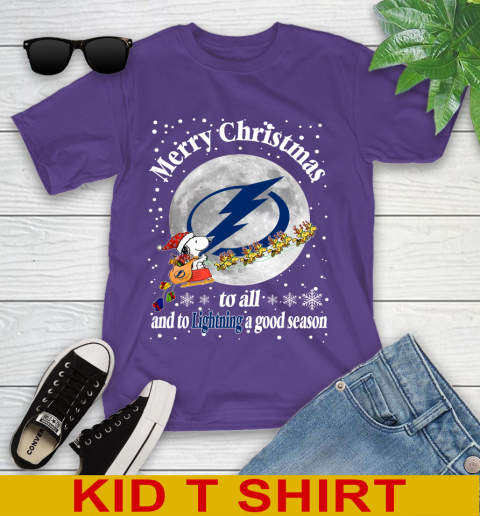 Tampa Bay Lightning Merry Christmas To All And To Lightning A Good Season NHL Hockey Sports Youth T-Shirt 3