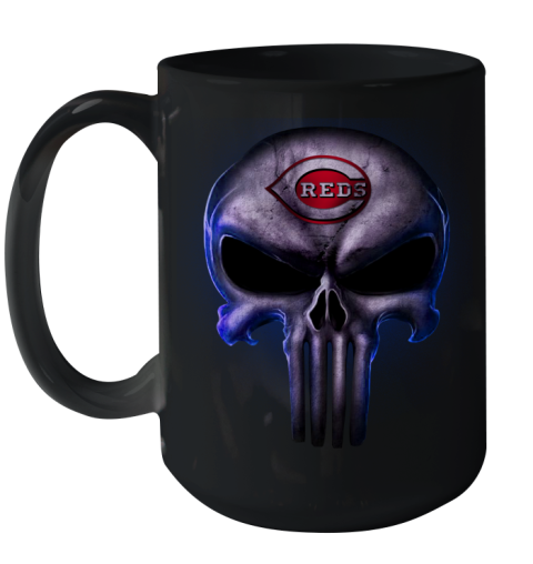 Cincinnati Reds MLB Baseball Punisher Skull Sports Ceramic Mug 15oz