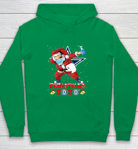 Dallas Cowboys Funny Santa Claus Dabbing Christmas 2020 NFL Youth Hoodie 4