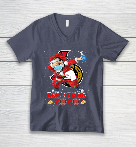 Ottawa Senators Funny Santa Claus Dabbing Christmas 2020 NHL V-Neck T-Shirt 7