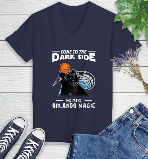 NBA Come To The Dark Side We Have Orlando Magic Star Wars Darth Vader Basketball Women's V-Neck T-Shirt 12