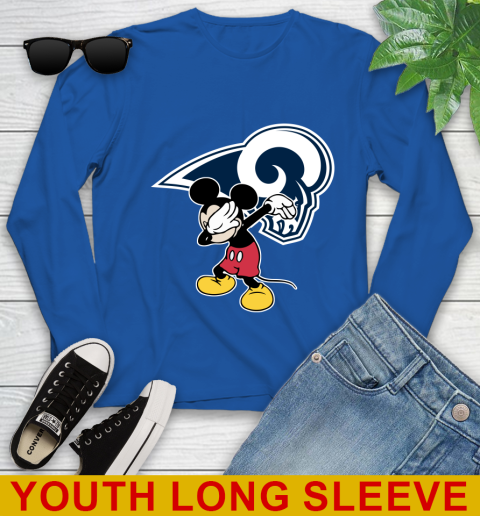 Los Angeles Rams NFL Football Dabbing Mickey Disney Sports Youth Long Sleeve 10
