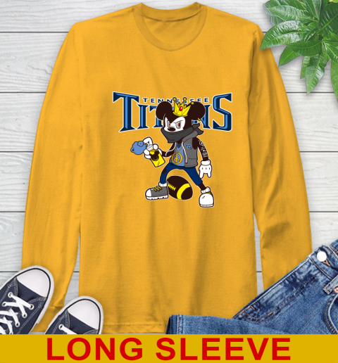 Tennessee Titans NFL Football Mickey Peace Sign Sports Long Sleeve T-Shirt 3
