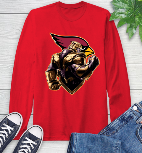 NFL Thanos Avengers Endgame Football Sports Arizona Cardinals Long Sleeve T-Shirt 10