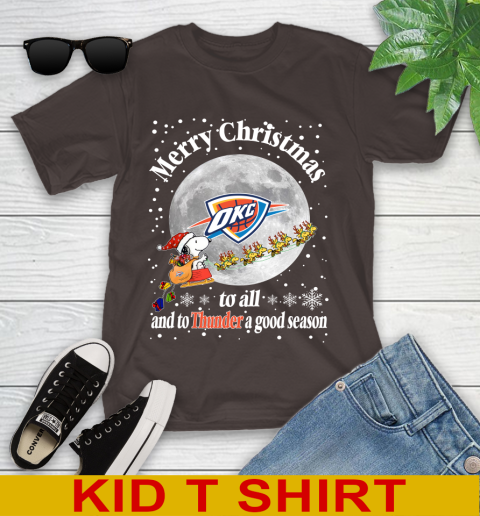 Oklahoma City Thunder Merry Christmas To All And To Thunder A Good Season NBA Basketball Sports Youth T-Shirt - Image 7