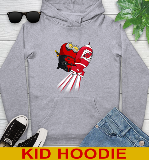 NHL Hockey New Jersey Devils Deadpool Minion Marvel Shirt Youth Hoodie 6