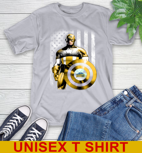 Denver Nuggets NBA Basketball Captain America Marvel Avengers American Flag Shirt T-Shirt 5