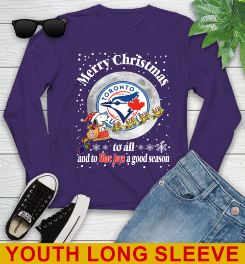 Toronto Blue Jays Merry Christmas To All And To Blue Jays A Good Season MLB Baseball Sports Youth Long Sleeve 4