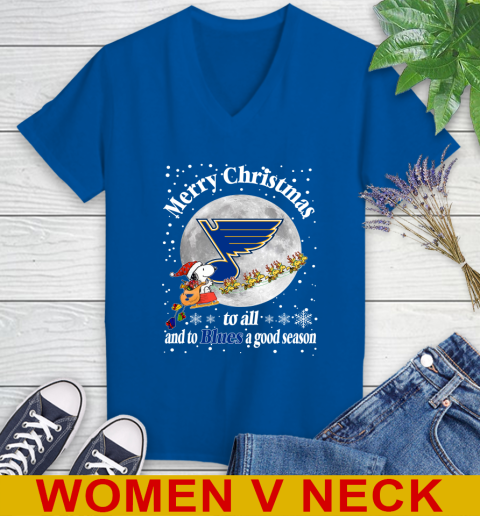St.Louis Blues Merry Christmas To All And To Blues A Good Season NHL Hockey Sports Women's V-Neck T-Shirt 9