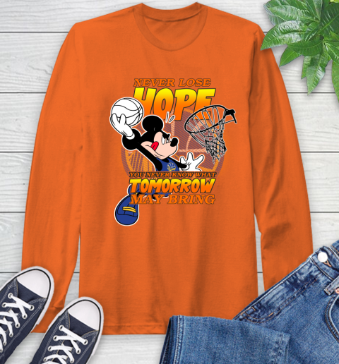 Golden State Warriors NBA Basketball Mickey Disney Never Lose Hope Long Sleeve T-Shirt 4