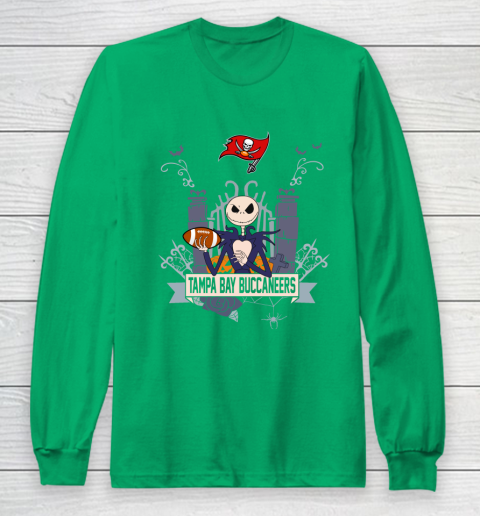 NFL Tampa Bay Buccaneers Football Jack Skellington Halloween Long Sleeve T-Shirt 4