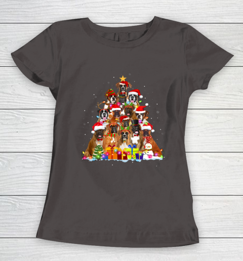 Christmas Pajama Boxer Tree Xmas Gifts Dog Dad Mom Women's T-Shirt 7