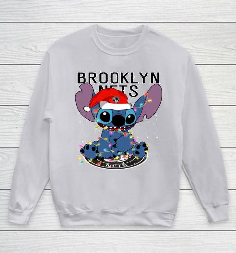 Brooklyn Nets NBA noel stitch Basketball Christmas Youth Sweatshirt 2