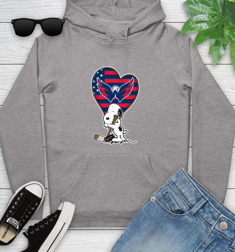 Washington Capitals NHL Hockey The Peanuts Movie Adorable Snoopy Youth Hoodie 6
