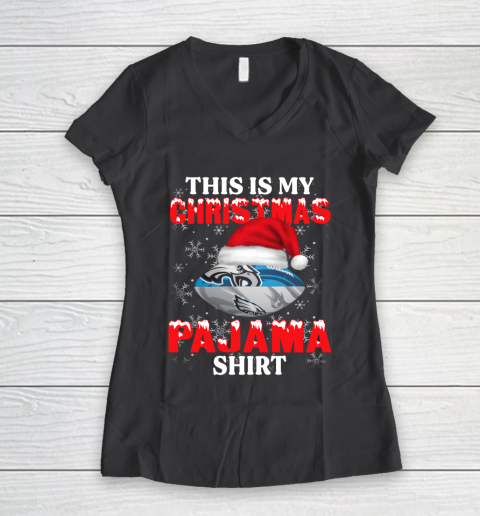 Philadelphia Eagles This Is My Christmas Pajama Shirt NFL Women's V-Neck T-Shirt 6