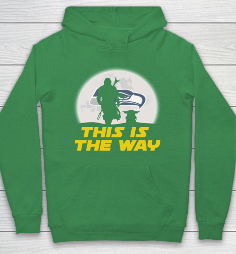 Seattle Seahawks NFL Football Star Wars Yoda And Mandalorian This Is The Way Hoodie - Image 6