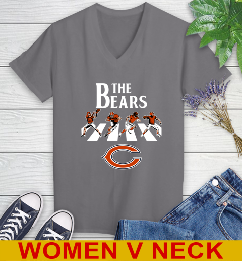 NFL Football Chicago Bears The Beatles Rock Band Shirt Women's V-Neck T-Shirt 11