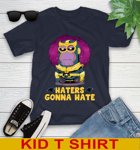 NFL Football Carolina Panthers Haters Gonna Hate Thanos Minion Marvel Shirt Youth T-Shirt 3