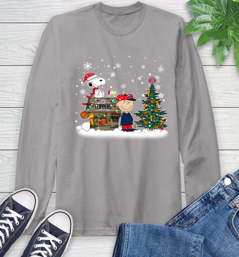 LA Clippers NBA Basketball Christmas The Peanuts Movie Snoopy Championship Long Sleeve T-Shirt 6