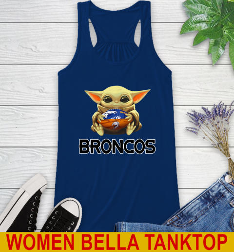 NFL Football Denver Broncos Baby Yoda Star Wars Shirt Racerback Tank 9